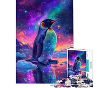 Puzzle de 1000 pièces pour Adultes Cadeau Pingouin dans Le Cosmos Jeu Familial d'analyse et de logique Défi éducatif (Taille 38x52cm)