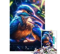 Puzzle de 1000 pièces pour Adultes Cadeau Portrait de Famille de Martin-pêcheur Défi Difficile à relever Jeu Familial pour Les 14 Ans et Plus Jeu de Puzzle Offert (38x26cm)