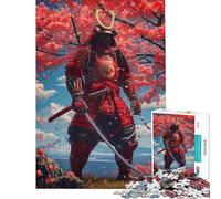 Puzzle de 1000 pièces pour Adultes Cadeau Puzzle Samurai Fleurs de Cerisier Jeu Familial pour Adultes Analyse et logique Défi éducatif (Taille 50x75cm)