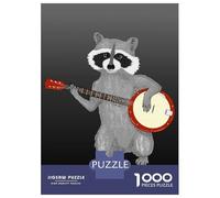 Puzzle De 1000 Pièces pour Adultes, Cadeau Racoon Playing The Banjo Puzzle, Jeux Relaxants, Difficile, Cadeau d'anniversaire, 52x38cm/1000pcs