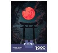Puzzle De 1000 Pièces pour Adultes - Cadeau Red Moon Torii Gate Puzzle pour Adultes - Jeu De Réflexion - Décoration Parfaite - Difficile À Compléter 52x38cm/1000pcs