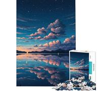 Puzzle de 1000 pièces pour Adultes Cadeau Reflets sereins d'un lac au crépuscule Défi Difficile à relever Jeu Familial pour Les 14 Ans et Plus Jeu de Puzzle Offert (38x26cm)