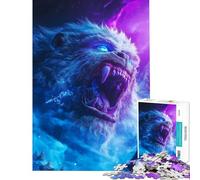 Puzzle de 1000 pièces pour Adultes Cadeau Rugissement du Yéti féroce Jeu de réflexion Décoration Murale Cadeau pour Amis et Famille (Dimensions 38x52cm)
