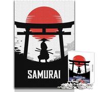 Puzzle de 1000 pièces pour Adultes - Cadeau - Samouraï Lune Rouge - Casse-tête - Jeu Familial d'analyse et de logique - Jouet à Monter soi-même - Dimensions : 38x52cm