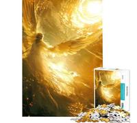 Puzzle de 1000 pièces pour Adultes Cadeau Séraphin d'or Défi Difficile à relever Jeu Familial pour Les 14 Ans et Plus Jeu de Puzzle Offert (38x26cm)