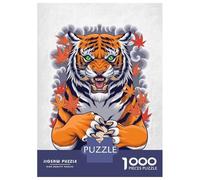 Puzzle De 1000 Pièces pour Adultes - Cadeau Tiger and Skull Puzzle pour Adultes - Jeu De Réflexion - Décoration Parfaite - Difficile À Compléter 38x26cm/1000pcs