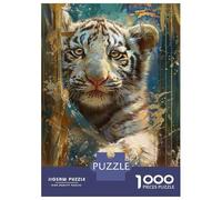 Puzzle De 1000 Pièces pour Adultes, Cadeau Tiger Cub Wall Art Print Puzzle, Jeux Relaxants, Difficile, Cadeau d'anniversaire, 70x50cm/1000pcs