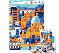 Puzzle de 1000 pièces pour Adultes Cagliari Sardaigne idéal pour Les Voyages Stimulant cérébral et Anti-Stress Jeu éducatif pour Les 14 Ans et Plus (38x52cm)