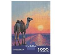 Puzzle De 1000 Pièces pour Adultes Camel in A Desert Sunset Puzzle pour Adolescents Analyse Et Logique Aide À Stimuler Le Cerveau Idéal comme Cadeau pour Toute La Famille 52x38cm/1000pcs