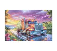 Puzzle De 1000 Pièces pour Adultes Camion Champ de Fleurs 1000 PCS 75x50cm Cadeau De Graduation pour Étudiants Idéal pour Entraînement Cérébral Détente Après Les Études