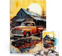 Puzzle de 1000 pièces pour Adultes Camion de Ferme Fabriqué en Carton Convient aux 14 Ans et Plus Jeu éducatif d'apprentissage Améliorer l'amour Entre Les Couples。Taille：38x52cm/14.96x20.47pouce