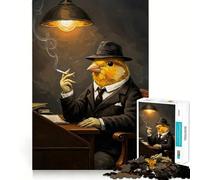 Puzzle de 1000 pièces pour Adultes Canari en Costume Jeu de réflexion aux pièces nettes Moment de détente et de Divertissement Scène de Noël (50x75cm)