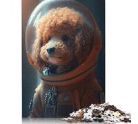 Puzzle de 1000 pièces pour adultes - Caniche rouge - Puzzle astronaute - Puzzle en bois - Jouet de divertissement familial - 1000 pièces (75 x 50 cm)