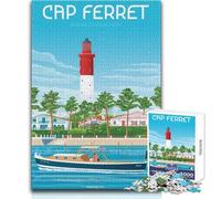 Puzzle de 1000 pièces pour Adultes - Cap Ferret Bassin Arcachon - Jeu intellectuel - Cadeau d'anniversaire - Dimensions 50x75cm