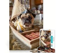 Puzzle de 1000 pièces pour Adultes Carlin Pirate naviguant avec du Bacon Renforce la mémoire et Les Liens familiaux Bords Nets Cadeau d'anniversaire (50x75cm)