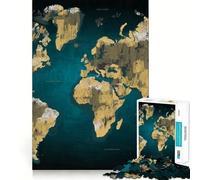Puzzle de 1000 pièces pour Adultes, Carte du Monde, Jeu de logique à pièces ajustées, Moment de détente et de Divertissement, Cadeau d'anniversaire Amusant (38x52cm)