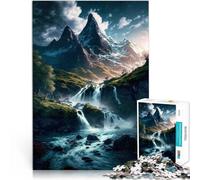Puzzle de 1000 pièces pour Adultes Cascade dans la Nature forestière Jouets éducatifs est idéal comme Cadeau pour Toute la Famille 52x38cm