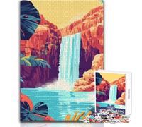 Puzzle de 1000 pièces pour Adultes - Cascade d'Arizona - Art Minimaliste inspiré de la Nature - Jeu Unique Stimulant l'analyse et la logique - Idée Cadeau d'anniversaire - Dimensions : 50x75cm