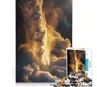 Puzzle de 1000 pièces pour Adultes Cascade dorée au Milieu des Nuages, Jeu à Monter soi-même, améliore la mémoire, Cadeau Unique pour Un Anniversaire ou Noël 38x26cm