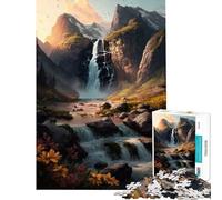 Puzzle de 1000 pièces pour Adultes Cascade en forêt Jeu de Nature Jeu intellectuel Casse-tête Analyse et logique Cadeau pour Femmes et Hommes (Dimensions 38x26m)