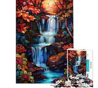 Puzzle de 1000 pièces pour Adultes Cascade majestueuse d'automne Jeu d'analyse et de logique Complexe et Stimulant (50x75cm)