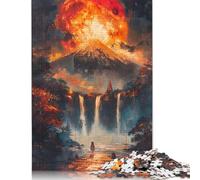 Puzzle de 1000 pièces pour adultes, cascades de lune de sang, puzzle carré pour adultes et puzzles en bois, décoration de la maison, 1000 pièces (75 x 50 cm)