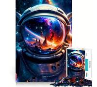 Puzzle de 1000 pièces pour Adultes Casque d'astronaute Jeu d'articulation Spatiale Jeu de Concentration Cadeau Amusant et Facile à réaliser Décoration de Noël (38x52cm)
