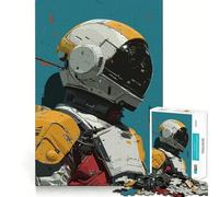 Puzzle de 1000 pièces pour Adultes Casque d'astronaute,Robot,découpe précise,Jeu de réflexion Artistique,Loisirs,Divertissement,Cadeau d'anniversaire (38x52cm)