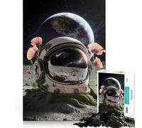 Puzzle de 1000 pièces pour Adultes Casque d'astronaute sur la Lune Jeu de réflexion et de détente Cadeau d'anniversaire idéal (38x52cm)