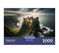 Puzzle De 1000 Pièces pour Adultes Castle on The Cliffside Puzzle Anti-Stress, Difficile, Cadeau Unique pour Un Anniversaire Ou Noël 52x38cm/1000pcs
