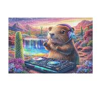 Puzzle De 1000 Pièces pour Adultes Castor DJ Musique 75x50cm Puzzle Collectionnable pour Amateurs Qualité Premium Durable Impression Vive Non Décolorable