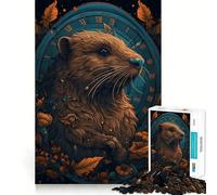 Puzzle de 1000 pièces pour adultes, castor, surnaturel, bords précis, art, jeu de réflexion, cadeau, jeu confortable, (50 x 75 cm)