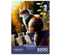 Puzzle de 1000 pièces pour adultes Cat Aquarelles Puzzle pour adultes Jeux de relaxation Analyse et Cadeaux logiques pour les amis et la famille 70 x 50 cm/1000 pièces