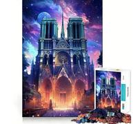 Puzzle de 1000 pièces pour Adultes Cathédrale Notre-Dame de Paris Jeu de réflexion Artistique et Amusant Cadeau d'anniversaire (50x75cm)