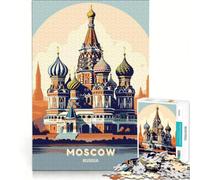 Puzzle de 1000 pièces pour Adultes Cathédrale Saint-Basile Moscou Russie Jeu de réflexion Stimulant Anti-Stress ludique pour Les Amateurs de Jeux 38x52cm