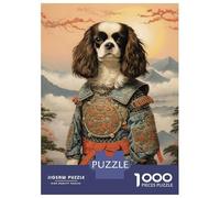 Puzzle De 1000 Pièces pour Adultes Cavalier Dog The Samurai Puzzle pour Adultes Jeux Relaxants Cadeau d'anniversaire Cadeaux Uniques pour Anniversaire Et Noël 52x38cm/1000pcs