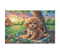 Puzzle De 1000 Pièces pour Adultes Cavalier King Charles Spaniel Automne Forêt 75x50cm Adapté Aux Enfants Idéal pour Interaction Parents-Enfants Améliore La Concentration des Enfants