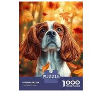 Puzzle De 1000 Pièces pour Adultes Cavalier King Charles Spaniel in Autumn Puzzle Adulte, Jouet, Décoration Murale, Difficile, Cadeau d'anniversaire, Cadeaux, 52x38cm/1000pcs