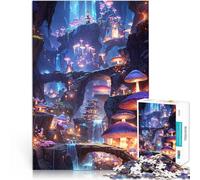 Puzzle de 1000 pièces pour Adultes Caverne des Champignons Jeu Familial Anti-Stress Défi Difficile décoration Murale 52x38cm
