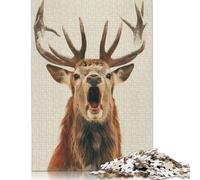 Puzzle de 1000 pièces pour adultes Cerf avec de grandes cornes Puzzle de 1000 pièces en carton - Puzzle relaxant - Puzzle casse-tête 38x26 cm/1000 pièces