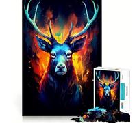 Puzzle de 1000 pièces pour Adultes Cerfs Magnifiques Jeu de Concentration mentale,découpage de Haute précision,activité de Partage et de complicité à Faire en Famille (38x26cm)