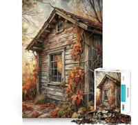 Puzzle de 1000 pièces pour Adultes Chalet d'automne avec vignes et Feuilles Découpe précise Jeu de réflexion Artistique Loisirs créatifs Cadeau d'anniversaire Amusant (50x75cm)