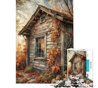 Puzzle de 1000 pièces pour Adultes Chalet d'automne avec vignes et Feuilles Jeu Manuel Idéal pour se détendre à la Maison Cadeau Unique pour Un Anniversaire ou Noël (Dimensions 38x52cm)