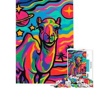 Puzzle de 1000 pièces pour Adultes Chameau psychédélique dans l'espace Activités Amusantes à la Maison pour Toute la Famille Jeu Impossible à partir de 14 Ans Jeu de Puzzle proposé (38x52cm)