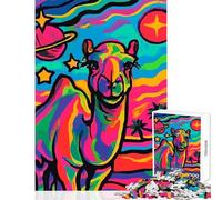 Puzzle de 1000 pièces pour Adultes Chameau psychédélique dans l'espace Jouet Anti-Stress Cadeau d'anniversaire Jeu en Famille Collection d'artistes Beaux-Arts Dimensions 50x75cm