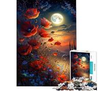 Puzzle de 1000 pièces pour Adultes Champ de Coquelicots Jeu éducatif Amusant et Stimulant Défi Difficile (Dimensions 38x52cm)