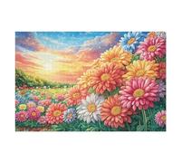 Puzzle De 1000 Pièces pour Adultes Champ de pâquerettes 1000 PCS 75x50cm Activité Vacances D'Été Idéal pour Voyage Vacances Loisir À La Maison Hobby Relaxant Cadeau