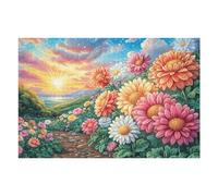 Puzzle De 1000 Pièces pour Adultes Champ de pâquerettes 1000 PCS 75x50cm Cadeau De Saint-Valentin pour Couples Activité De Liens Amusante Expérience Assemblage Fluide