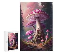 Puzzle de 1000 pièces pour Adultes - Champignons Roses Vintage - Puzzle Amusant pour Tous Les âges - Détente et Relaxation - Décoration intérieure - Objet de Collection - 70 x 100 cm