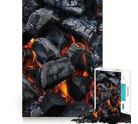 Puzzle de 1000 pièces pour Adultes Charbon de Bois brûlant Décoration soignée Jeu d'exercice Mental Loisirs et Divertissement pour Noël (38x52cm)